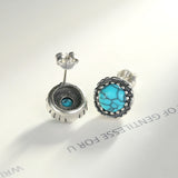 Lab Turquoise Stud Earrings Wholesale 925 Sterling Silver Turquoise Jewelry