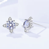 S925 Sterling Silver Jewelry Fashion Snowflake Temperament Earrings Female Diamond Zircon Earrings