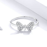 925 Sterling Silver  Butterfly Finger Rings for Girlfriend Engagement Statement Jewelry