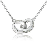 Double Finger Ring Necklace Couple Necklace 925 Sterling Silver Pendant Necklace
