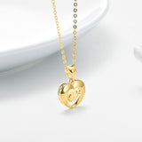 18K Gold European And American Fashion Heart-Shaped Hollow Necklace