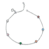 925 Sterling Silver Colorful Lucky Bracelets Style Precious Jewelry For Women