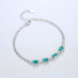 Classic CZ Tennis Bracelet Simulated Emerald Cubic Zirconia 925 Sterling Silver Jewelry