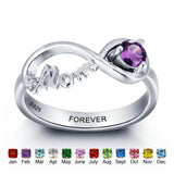 Personalized Engraved Names Birthstone Mom Jewelry 925 Sterling Silver Custom Rings For Women Free Gift Box