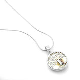 925 Sterling Silver Filigree Tree of Life Symbol Round Pendant Silver Chain Necklace