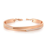 14K Rose Gold Bracelet ''Lucky 7'' Adjustable Cuff Bangle Bracelets for Women