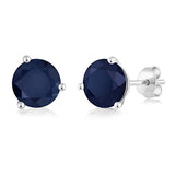 18K  Gold Blue Sapphire Stud Earrings For Women