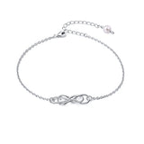  Silver Sideways Infinity Adjustable  Bracelet 