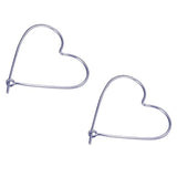 Love Heart Hoop Earrings Sterling Silver Hollow Heart Dangle Earrings Mother's Day Gift (silver)