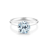 14K Gold Round Sky Blue Topaz  Engagement Ring For Women