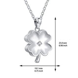 925 Sterling Silver Clover Memorial Urn Pendant Necklace Keepsake Cremation Jewelry for Ashes - Always with me