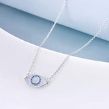 Evil Eye Necklace Sterling Silver Dainty Choker Pendant Necklace Jewelry Gifts for Women Girls