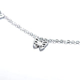 Sterling Silver Butterfly Anklet  Bracelet for Women  Silver Foot Jewelry