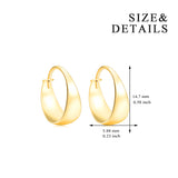 18K Gold New Bright Curved Hoop Earrings Ins Wind Personality European And American Earrings Fashion Female Earrings