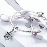 925 Sterling Silver Snowflake Dangles Charms Fit Original  Bracelet Women Pendant Jewelry