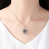 Fashion Snowflake  freshwater Pearl  Pendant Boutique  S925 Sterling Silver Water Wave Chain