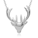 Vintage Stag Deer Elk Head Pendant Necklace