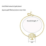 Yellow Gold Filled Tree of Life Minimalist Chain Bracelet Gifts for Women Mom Lover Family with Gorgeous Jewelry Box