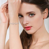 Women's 925 Sterling Silver CZ Figure 8 Infinity Love Heart Bracelet Box Chain