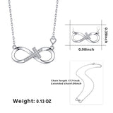 Infinity Cross Pendant Necklace S925 Sterling Silver Forever Love”Christmas Jewelry Gifts for Women Girls