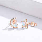  Silver Opal Stud Earrings