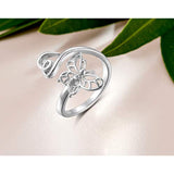 925 Sterling Silver Butterfly Open Rings for Women