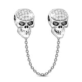 Silver Skull Safety Chain Charms