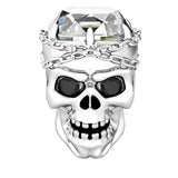  Silver Skull with CZ Charms