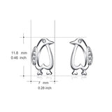 Angel caller Penguin Stud Earrings for Women Teen Girls Sterling Silver Cute Penguins Earrings Jewelry Studs Gifts