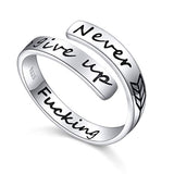 Never GIVE UP rings for Men