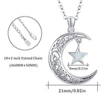 Moon Pendant Necklace With Opal Star Light 925 Sterling Silver Forever Love Sparkling Crescent Jewelry Gift For Women