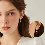 Daisy Flower Earrings for Women,Sterling Silver Cute Flower Paperclip Dangle Drop Earrings Gift for Women Teen Daughter
