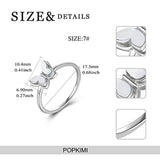 Sterling Silver Created Pearl Butterfly Jewelry Rings for Women Birthday Gift