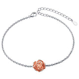 S925 Sterling Silver Rose Flower Bracelet Jewelry For Women