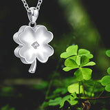 925 Sterling Silver Clover Memorial Urn Pendant Necklace Keepsake Cremation Jewelry for Ashes - Always with me