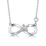 Silver Infinity Cross Pendant Necklace