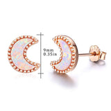 Moon Earrings Moon Jewelry 925 Sterling Silver Moon Opal Cute Stud Earrings for Women