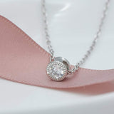 White Gold Rose Gold Silver Jewelry Necklace CZ Solitaire Pendant Necklaces For Women