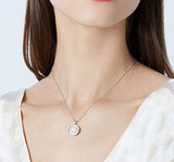S925 Sterling Silver Freshwater Pearl Pendant Necklace with CZ Halo Fine Jewelry for Women