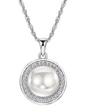  Silver Freshwater Pearl Pendant Necklace
