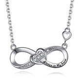 Silver  Infinity Heart Pendant Necklace