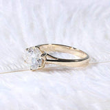 14K Gold  Heart Arrows Cut Moissanite Engagement Ring for Women