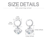 Sterling Silver Seashell Hoop Earrings with Swarovski Crystal, Jewelry Collection for Women Girls