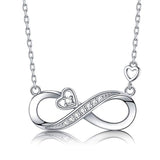 Silver Infinity Heart Pendant Necklace