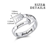 Sterling Silver Arrow and Mermaid Adjustable Rings Inspirational Gifts for Women