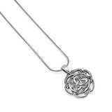 925 Sterling Silver Triquetra Trinity Celtic Knot Open Round Pendant Necklace, 18 inches