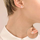 s925 Sterling Silver Alphabet OX Stud Earrings for Women Men Girls