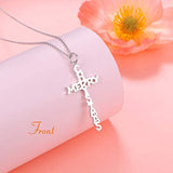 925 Sterling Silver Merry Christmas Cross Pendant Necklace for Women Teen Girls Christian Christmas Gifts
