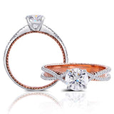 14k Gold  Heart Arrows Cut Vintage Moissanite Engagement Ring