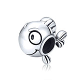 925 Sterling Silver Cute Clownfish Charm Precious Jewelry For Women Fit DIY Bracelet